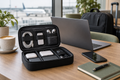 Travel tech organizer packed with cables and accessories
